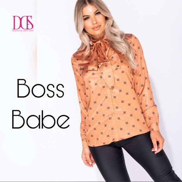 ๐ ๐ Boss Babe - Pussycat Bow Long Sleeve Blouse - Picture 2 of 7